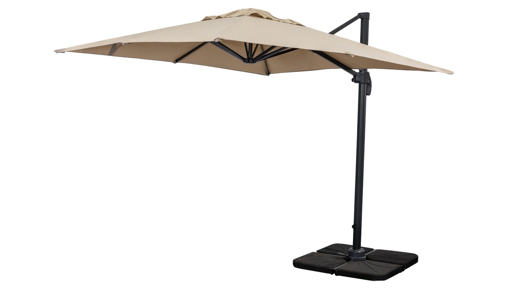 Cantilever Umbrella 2.5m SQUARE Charcoal  OLEFIN 