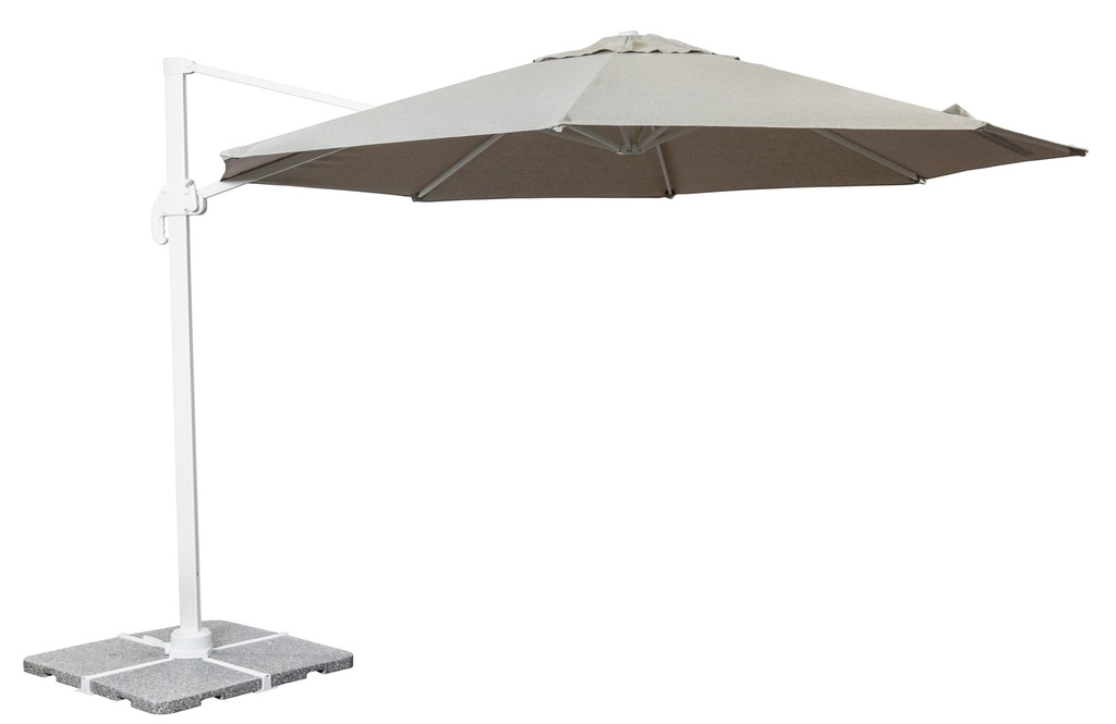 Corfu Cantilever 3.5m White Umbrella OLEFIN 