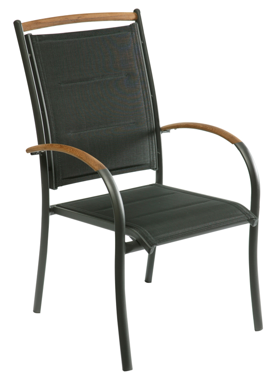 Timor Teak Arm Charcoal Chair 